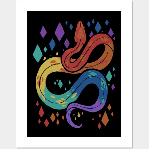 Gay Pride Snake Wall Art by Eugenex